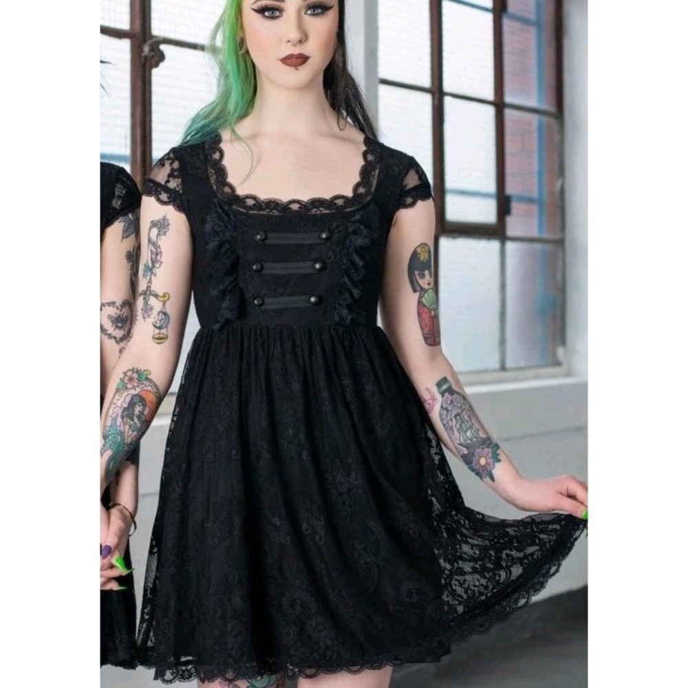Killstar Dress XXL 2X Swing Lace Retro Pin Up Rockabilly Goth Grunge Vamp